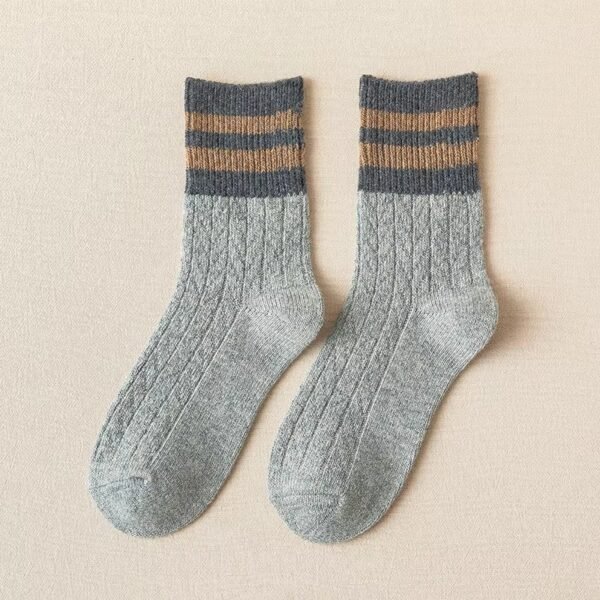 Super Warm Alpaca Socks Light Grey Beige Light Brown