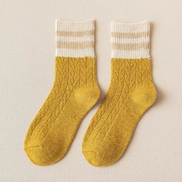 Super Warm Alpaca Socks Yellow Beige Light Brown