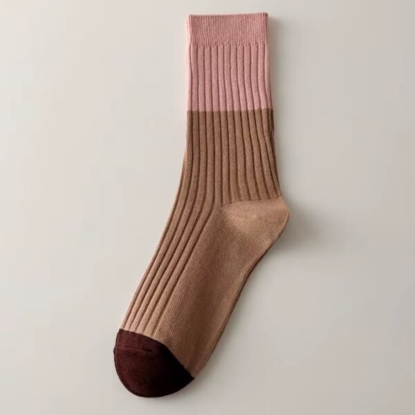 Super Warm Alpaca Socks Brown Pink