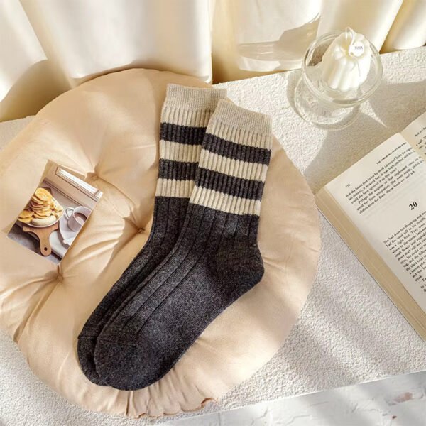 Super Warm Alpaca Socks Grey Beige