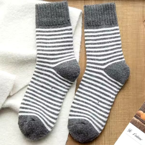 Super Warm Alpaca Socks Grey White