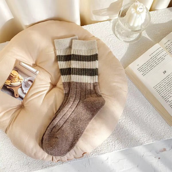 Super Warm Alpaca Socks Light Brown Beige Grey