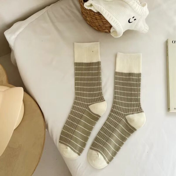 Kaschmirsocken Green White